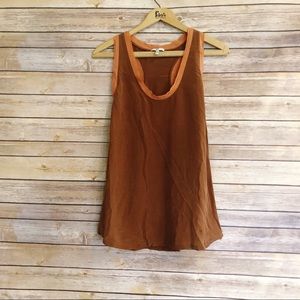 Joie Tank Brown and Orange Silk Medium